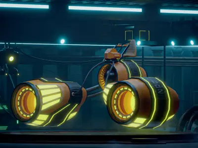 Hover Bike Low-poly 3D model