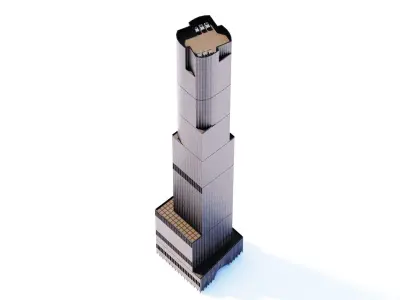 35 Hudson Yards Building  Low-poly 3D model