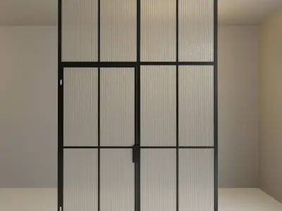 Glass partition door 102 Low-poly 3D model