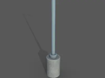 Retro Light Pole Game Ready Low-poly 3D model