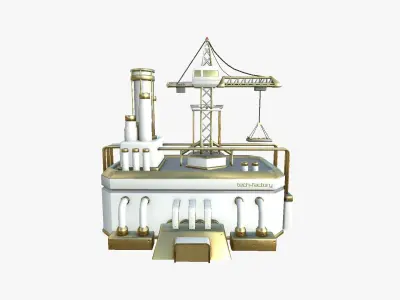 SciFi Factory A11 Gold - Sci Fi Exterior Design Low-poly 3D model