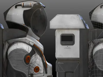 MX02 Male Space Suit LITE VERSION Low-poly 3D model