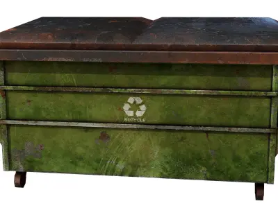 Rusty Dumpster Low-poly 3D model