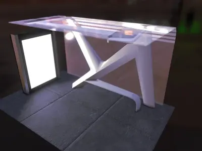 Bus Point White NSteel Low-poly 3D model