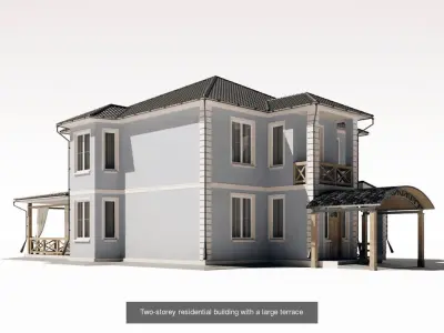 Residential houses with plans 3D Model Pack
