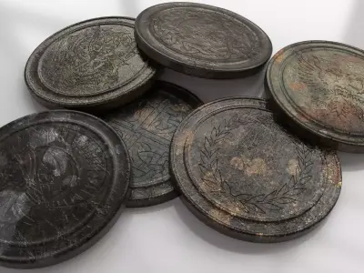 Old Coin - Artifact Low-poly 3D model