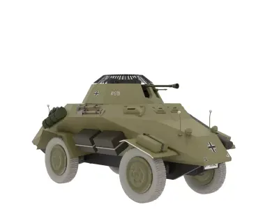 WW2 German Armored Care Sdkfz 222 3D model