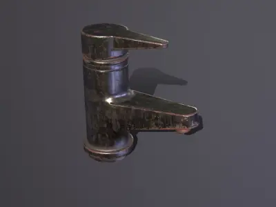 Rusty Water Tap Low-poly 3D model
