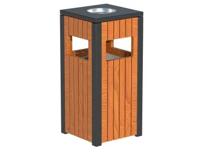 Outdoor Trash Bins 03 Low-poly 3D model