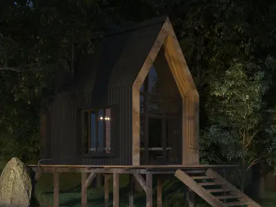 Photorealistic Forest Cabin 3D model