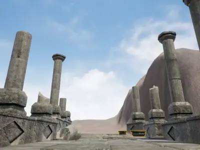 Ancient colonnade Low-poly 3D model