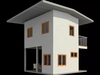 Low cost house by REVIT 25R12 3D model