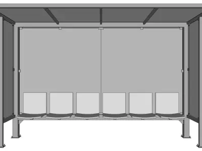 Bus Stop - Bus Station 01 3D model
