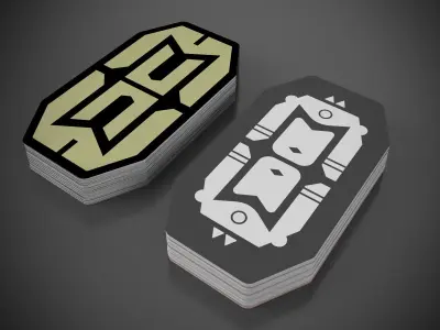 SciFi Poker Cards - Sabacc style - single textures and PDFs Low-poly 3D model