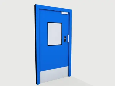 Pharma Door Animated Low-poly 3D model