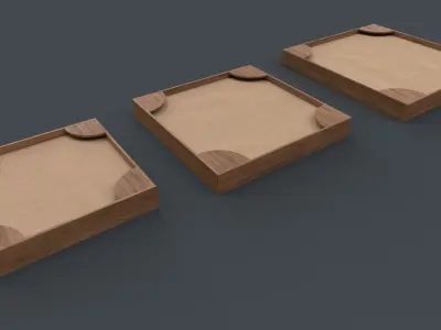 PBR Outdoor Wooden Sandbox Square A Low-poly 3D model
