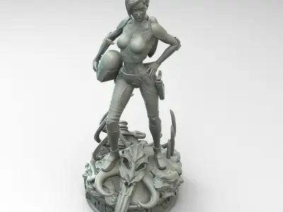 Star Wars Mandalorian Pin Up Girl 3D print model