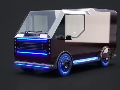  Futuristic Van and Motorcycle Bundle 