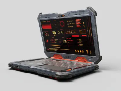 Cyber Scifi Laptop 3D model