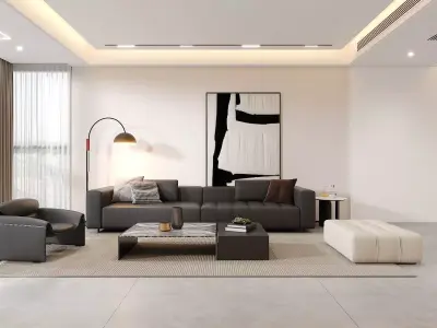 Classic Sitting Room Low-poly 3D model