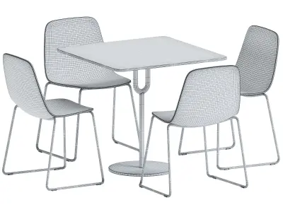 Piper Pedestal Table 800S and Maarten Plastic Chair by Viccarbe 3D model
