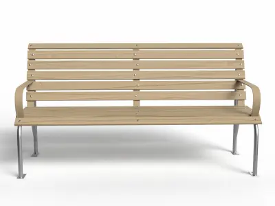 Realistic Park Bench Low-poly 3D model