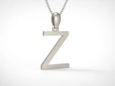 Model 625 Classic Initial Light Z Letter 3D print model