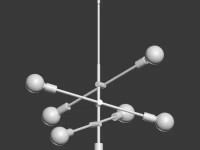 Eladia Opaque Glass 6 Light Chandelier 3D model