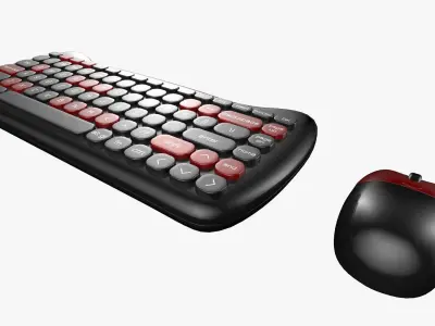 Wireless Keyboard Mouse Set Night Black Version  3D model