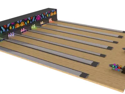 Bowling Alley Lane 3D model