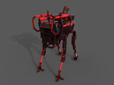 Robot Military Low-poly 3D model