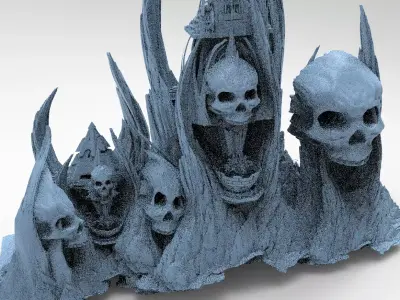 Scull Skeletor Sci fi architecture 5 models 3D model