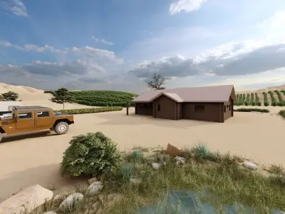 Forest villa-Casa Scene-Modern Villa Low-poly 3D model purchase