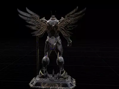 Ancient Mecha Guardian  Ornate Armor Robot for Fantasy Sci-Fi Low-poly 3D model