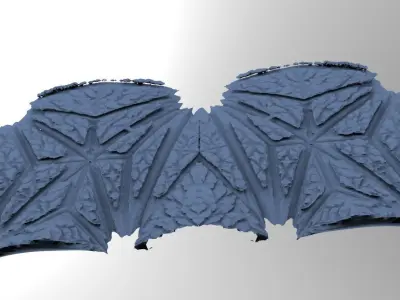 Art Deco Notra Dame cathedral Floor paneling halved 3D model