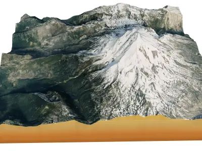 Mount Jefferson 3d model terrain Low-poly 3D model