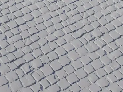 Worn Basalt Cobblestone Street  Texture