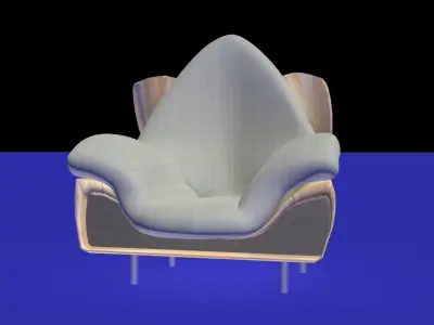 Modern smooth armchair 3D model
