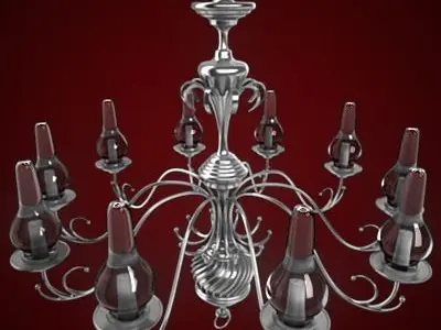 Chandelier silver 3D model