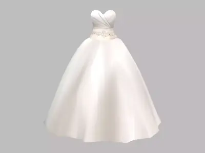 Ball Gown Low-poly 3D model