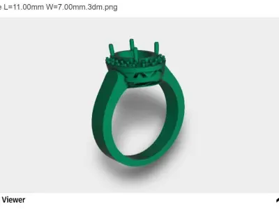 Men Ring with an Oval Cut Center Stone 3D print model