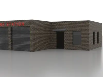 City Fire Station 2 Low-poly 3D model