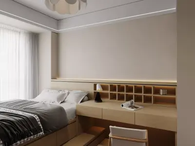 Modern bedroom 3D model 32