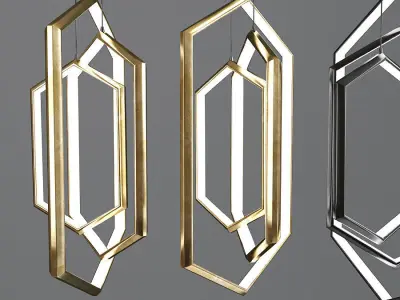 Orbis Hexagon Modern Chandelier 3D model