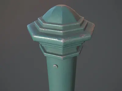 Barrier Bollard pack 3 Green v2 Low-poly 3D model