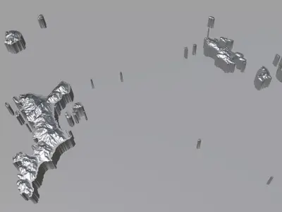 Seychelles Terrain Country 3D model