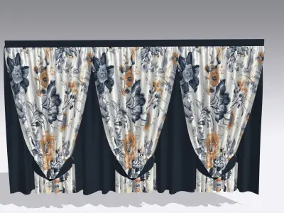 Curtain Low-poly 3D model