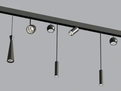 5 ceiling Track Light Project 3D model
