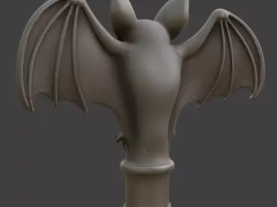 BAT CANE HANDLE 3D print model