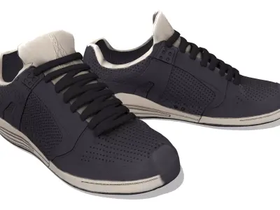 Black Casual Sports Shoes Low-poly 3D model